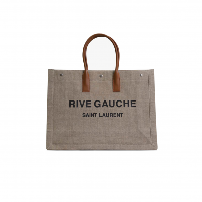 YSL RIVE GAUCHE LARGE TOTE BAG IN PRINTED CANVAS AND LEATHER SNT41735 (48*36*16cm)